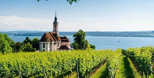 Aussicht auf den Bodensee, fotografiert während einer Landpartie Radreise