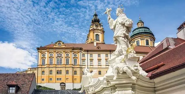 Auf der Landpartie-Radreise am Abtei Melk, Benediktinerkloster in Österreich