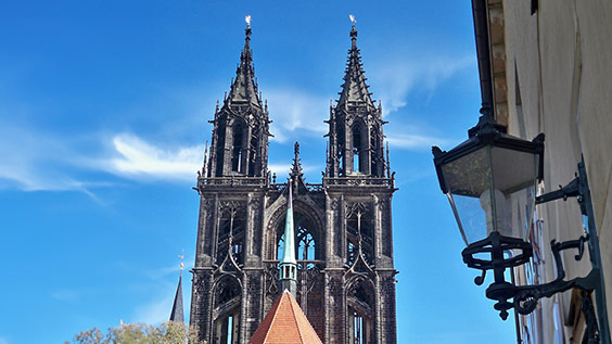 Blick auf den Meißner Dom in Meißen, Sachsen