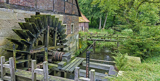 Das Wasserrad im Münsterland, besichtigt während der Radreise Sternradeln Münsterland
