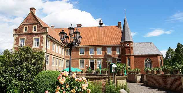 Die Burg Hülshoff in Münsterland bei einem Radurlaub der Landpartie