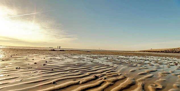 Ebbe an der Nordseeküste, fotografiert auf einer Silvesterreise mit der Landpartie