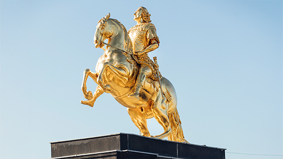 Der Goldene Reiter auf dem Neustädter Markt in Dresden